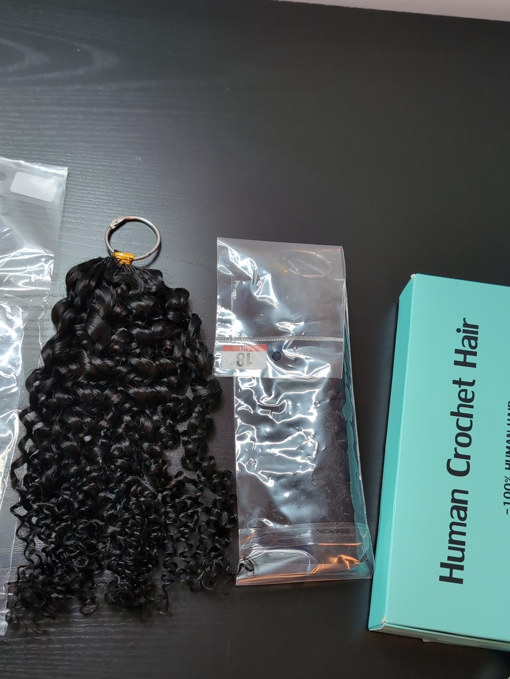 18 Inch 120 G Human Crochet Hair Miracle Knots Natural Black Burmese Curly